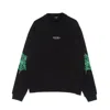 Phobia Green Cobweb Print Crewneck Men's Lightweight Crewneck Sweatshirt In Black