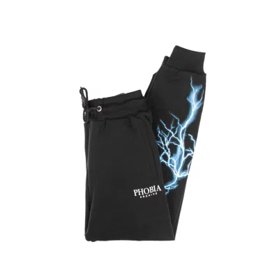 Phobia Light Blue Men's Tracksuit Pants Lightning Pants Black/light Blue