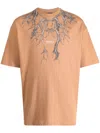 Phobia Lightning-print Cotton T-shirt In Brown