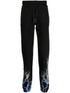 Phobia Lightning-print Cotton Track Pants In Black