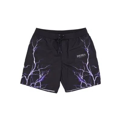 Phobia Lightning Swimwear Men's Swim Shorts Black/purple In Multi