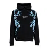 Phobia Lightweight Hoodie Men's Lateral Lightning Print Hoodie Black/light Blue In Black
