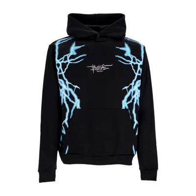 Phobia Lightweight Hoodie Men's Lateral Lightning Print Hoodie Black/light Blue