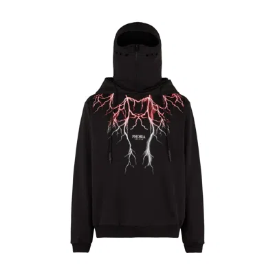 Phobia Lightweight Men's Hoodie Lightning Balaclava Hoodie Black/red/grey