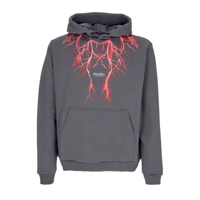 Phobia Lightweight Men's Hoodie Lightning Hoodie Grey/red