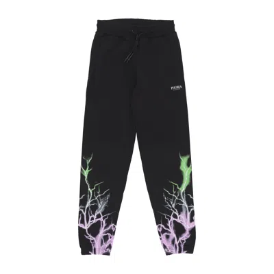 Phobia Lightweight Men's Tracksuit Pants Bicolor Lightning Print Pants Black