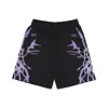 Phobia Lightweight Tracksuit Pants Men Lateral Lightning Print Shorts Black/purple