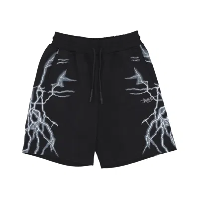Phobia Lightweight Tracksuit Pants Men Lateral Lightning Print Shorts Black/white In Multi