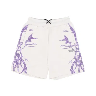 Phobia Lightweight Tracksuit Pants Men Lateral Lightning Print Shorts White/purple In Multi