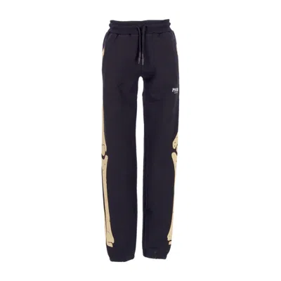 Phobia Lightweight Tracksuit Pants Men Skeleton Print Pants Black/beige In Multi