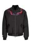 Phobia Men's Bomber Jacket Snake Print Bomber Black/blue/red In Black/blue/red