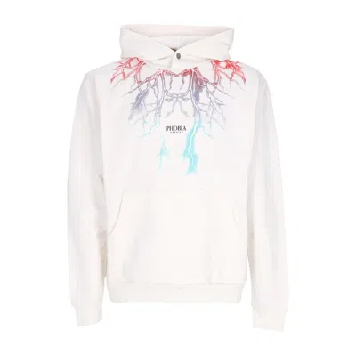 Phobia Men's Hoodie Bicolor Lightning Print Hoodie White