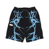 Phobia Men's Lateral Lightning Cargo Shorts Black/light Blue In Black