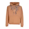 Phobia Men's Lightweight Hooded Sweatshirt Lightning Print Hoodie Terracotta/grey In Terracotta/grey