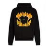 Phobia Men's Lightweight Hooded Sweatshirt Mouth Print Hoodie Black/orange In Black/orange