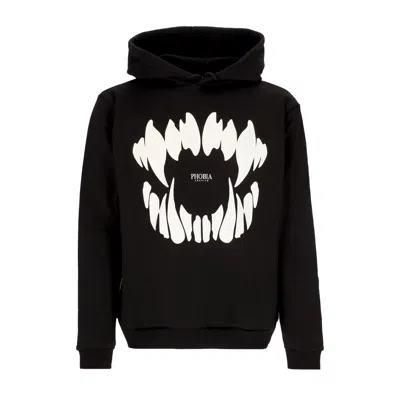 Phobia Men's Lightweight Hooded Sweatshirt Mouth Print Hoodie Black/white