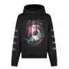 Phobia Men's Lightweight Hooded Sweatshirt Shark Print Hoodie Black In Black