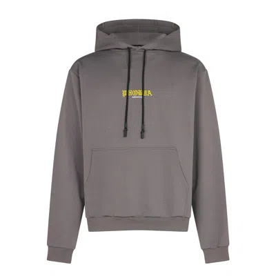 Phobia Men's Lightweight Hooded Sweatshirt Skull Print Hoodie Grey