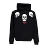 Phobia Men's Lightweight Hooded Sweatshirt Triple Skull Print Hoodie Black/red In Black/red