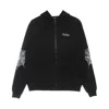 Phobia Men's Lightweight Hooded Zip Sweatshirt Cobweb Print Open Hoodie Black/white In Black/white