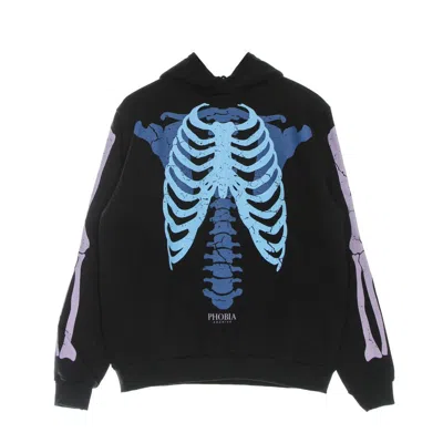 Phobia Men's Lightweight Hoodie Skeleton Print Hoodie Black/blue