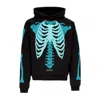 Phobia Men's Lightweight Hoodie Skeleton Print Hoodie Black/petrolium In Black/petrolium