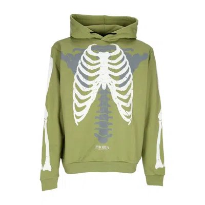 Phobia Men's Lightweight Hoodie Skeleton Print Hoodie Green/white