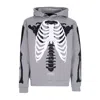 Phobia Men's Lightweight Hoodie Skeleton Print Hoodie Grey/white In Grey/white