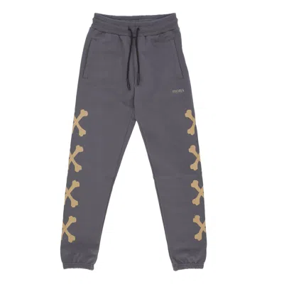 Phobia Men's Lightweight Tracksuit Pants Cross Bones Pants Grey/beige