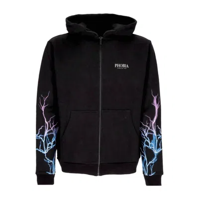 Phobia Men's Lightweight Zip Hoodie Lightning Zip Hoodie Black/blue/purple