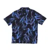 Phobia Men's Short Sleeve Shirt All Over Lightning Shirt Black/blue In Black/blue