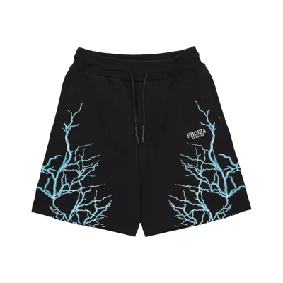 Phobia Men's Short Tracksuit Pants Lightning Shorts Black/lightblue