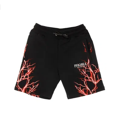 Phobia Men's Short Tracksuit Pants Red Lightning Shorts Black/red In Multi