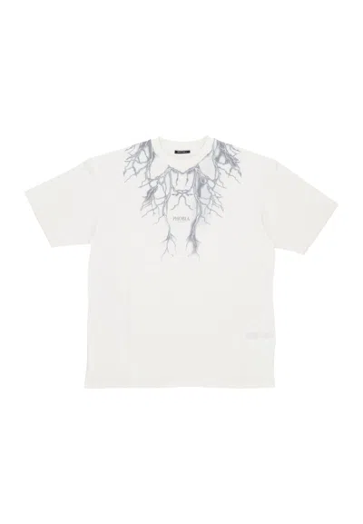 Phobia Men's T-shirt Reflective Lightning Tee White