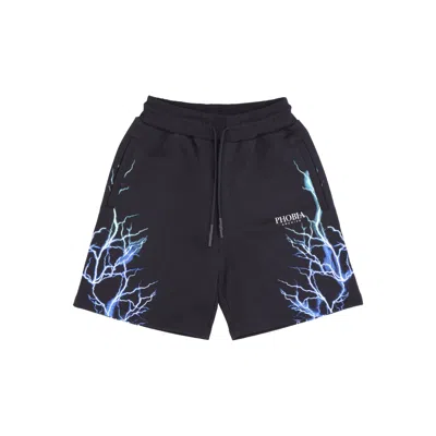 Phobia Men's Tracksuit Shorts Lightning Shorts Black/blue/lightblue