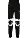 Phobia Mouth-print Cotton Track Pants In Black
