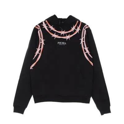 Phobia Orange Barbed Wire Hoodie Men's Lightweight Hooded Sweatshirt Black/orange