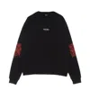 Phobia Red Cobweb Print Crewneck Men's Lightweight Crewneck Sweatshirt Black/red In Black