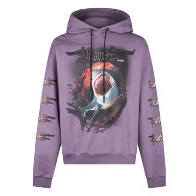 Phobia Shark Pprint Hoodie Purple Men's Lightweight Hoodie
