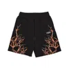 Phobia Lightning-embroidered Track Shorts In Black/orange
