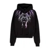 Phobia Women's Lightweight Cropped Hoodie Lightning Crop Hoodie Black/purple/grey/fuchsia In Black/purple/grey/fuchsia