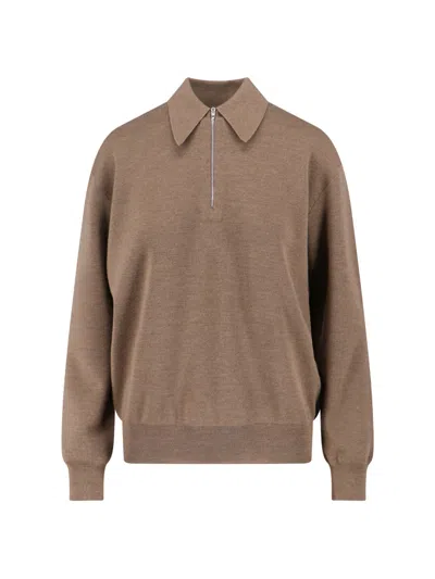 Phoebe Philo 100% Wool Crewneck Sweater For Women In Brown