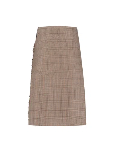Phoebe Philo 100% Wool Skirt In Brown