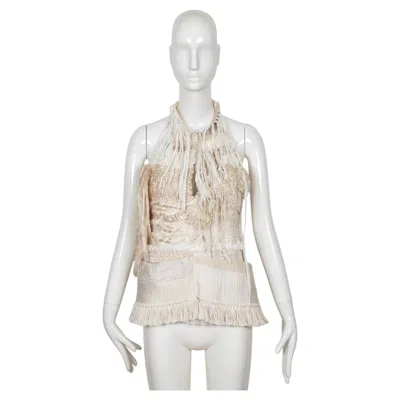 Pre-owned Phoebe Philo 2011 Celine By  Mixed Fiber Handwoven Runway Halter Top In Gray