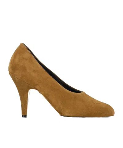 Phoebe Philo 90mm Suede Square-toe Pumps In Brown