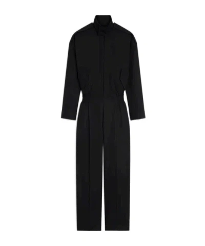 Phoebe Philo Barathea Wool Jumpsuit In Black