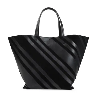 Phoebe Philo Basket Cabas Black Calf Leather Shoulder Bag