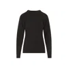Phoebe Philo Batwing Dark Green Wool Sweater With Relaxed Elegance In Black