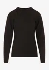 Phoebe Philo Batwing Dark Green Wool Sweater With Relaxed Elegance In Brown