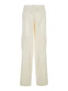 Phoebe Philo Beige Jeans With Belt Loops And Tapered Leg In Denim Woman In Neutral
